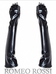 Женский эротические длинные перчатки черного цвета Romeo Rossi RTRRW9027-2